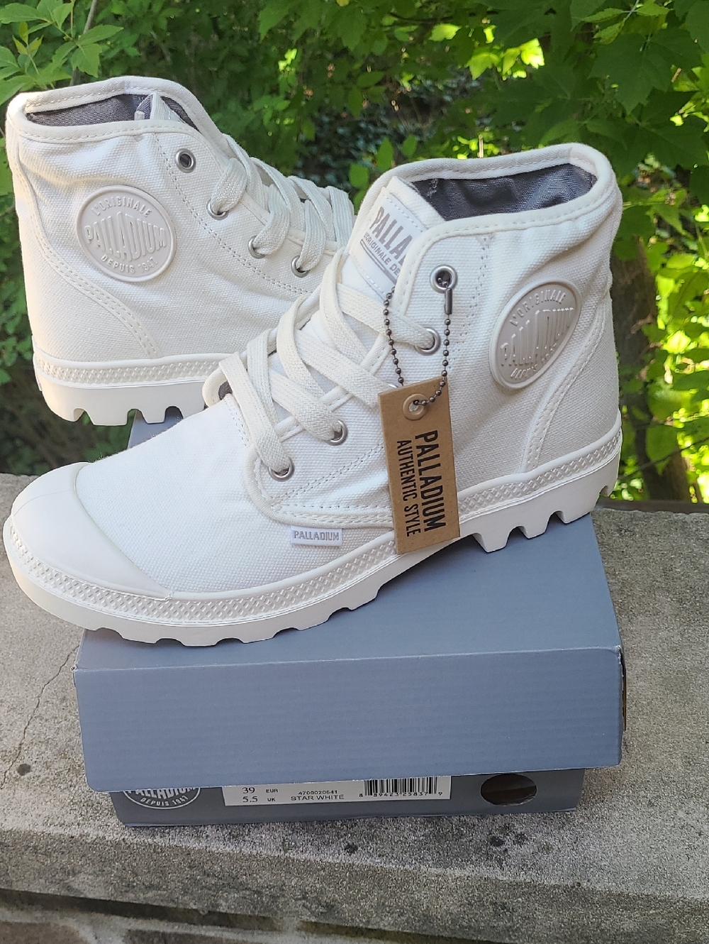 NIB STAR White Hightop PALLADIUM Pampa HI Size Us 7.5